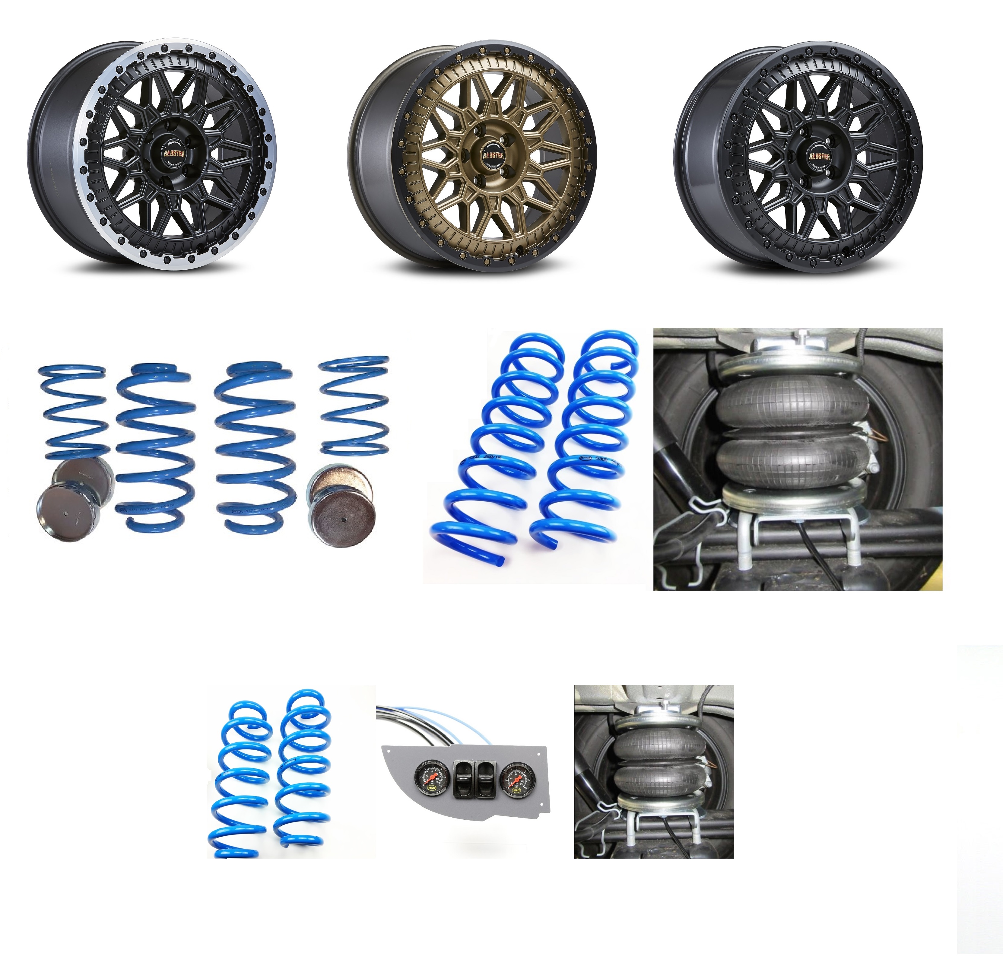 Offroad Sets / MAD Höherlegungsfedern + Fondmetal Bluster Felgen