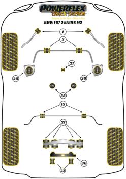 Preview: 55- PU Getriebelager für BMW 2er F87 M-Coupe 95 Shore Black Powerflex