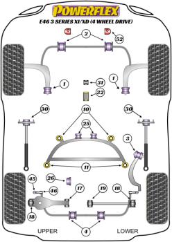 32- PU Lager Buchse hinten Schaltgestänge für BMW 3er + M3 E46 PFF5-4632