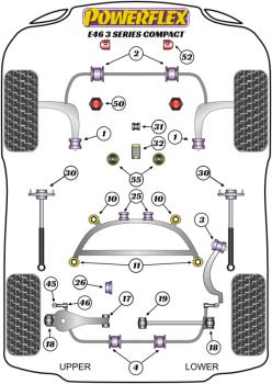 32- PU Lager Buchse hinten Schaltgestänge für BMW 3er + M3 E46 PFF5-4632