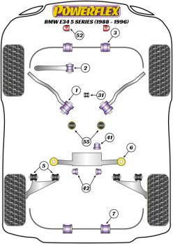 Preview: 55- PU Getriebelager für BMW 5er + M5 E34 80 Shore Road Powerflex
