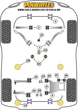 32- PU Lager Buchse hinten Schaltgestänge für BMW 5er + M5 E39 PFF5-4632