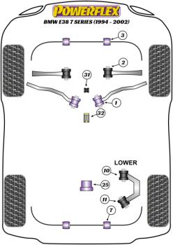 Preview: 32- PU Lager Buchse hinten Schaltgestänge für BMW 7er E38 PFF5-4632