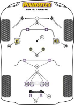 Preview: 55- PU Getriebelager für BMW 2er M2 F87 80 Shore Road Powerflex