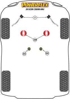 Preview: 55- PU Getriebelager für BMW Z4 G29 80 Shore Road Powerflex