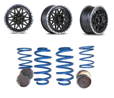Allterrain Set für Crafter Fondmetal Bluster 18 Zoll Felgen schwarz poliert MAD Höherlegungsfedern