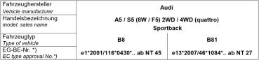 für Audi A6 4G C7 MAD Zusatzfedern Verstärkungsfedern Höherlegung Hinterachse HV-042085