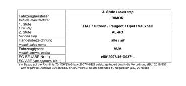 Für Rimor Wohnmobil mit AL-KO AMC Achse unter Chassis MAD Zusatzfedern HA