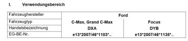 für Ford C-Max II DXA MAD Zusatzfedern Höherlegungsfedern Verstärkungsfedern HA HV-062265