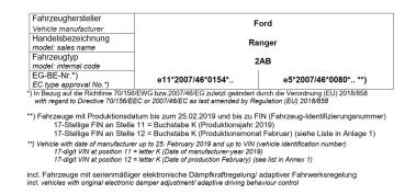für Ford Ranger 2AB TKE MAD Zusatzfedern Höherlegungsfedern Verstärkungsfedern HA
