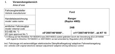 für Ford Ranger Raptor 2AB MAD verstärkte Höherlegungsfedern 30mm Verstärkung HA