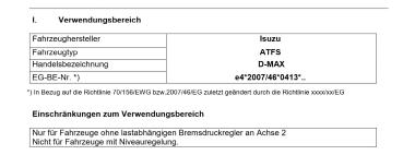 für Isuzu D-Max II TF 4WD MAD Höherlegungsfedern Zusatzluftfedern Basis VA HA Se