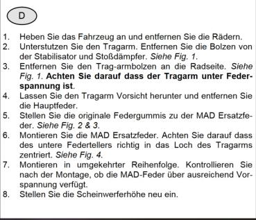 für Opel Insignia B Grand Sport Z18 MAD Verstärkte Federn Höherlegung HA