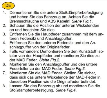 für Berlingo Multispace B9 MAD verstärkte Höherlegungsfedern 20mm HA HV-133328