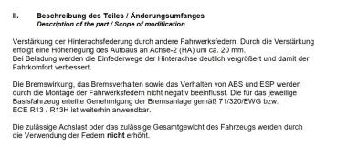 für Berlingo Multispace B9 MAD verstärkte Höherlegungsfedern 20mm HA HV-133328