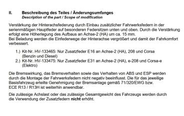 für Corsa F Elektro MAD Zusatzfedern Höherlegungsfedern 15mm Verstärkung HA HV-133475