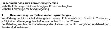 für Jumpy II MAD verstärkte Höherlegungsfedern 20mm Verstärkungsfedern HA HV-138518