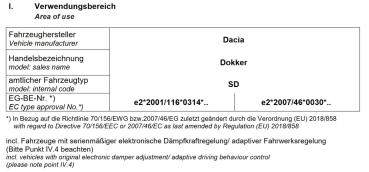 Preview: Dacia Dokker Express MAD Höherlegungsfedern verstärkte Federn ca 20mm höher HA