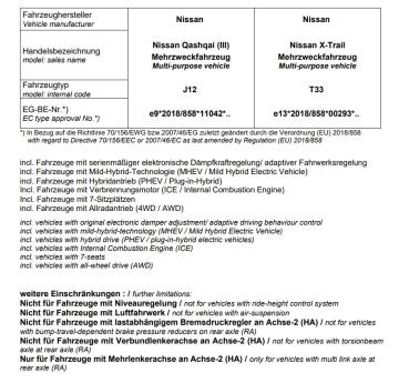 Für Qashqai III J12 4WD Höherlegung 20mm Verstärkung Serienfeder HA HV-314435