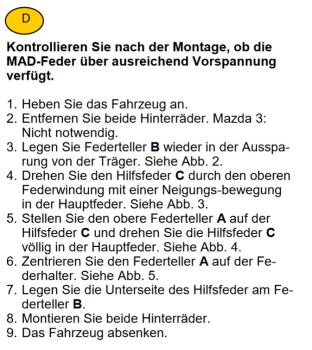 Für Mazda 3 BM BN BL MAD Zusatzfedern HA Verstärkung Serienfeder HV-386365