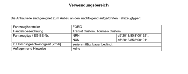 Irmscher Frontspoilerlippe für Transit und Tourneo Custom V710 inkl. Nugget
