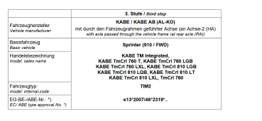 für Kabe TM TmCrl MAD Zusatzluftfeder HA Basis Sprinter AL-KO Hinterachse