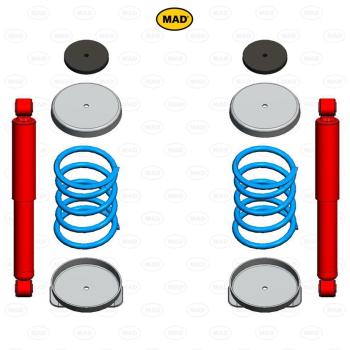 Für Boxer MAD Heavy Duty Zusatzfedern 444mm Koni Active Stoßdämpfer Höherlegung HA
