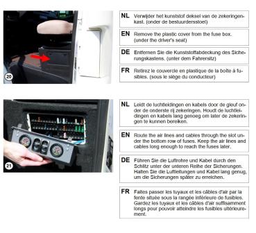 Sprinter 907 MAD Zusatzluftfeder Kompressor Bedienteil am Sitz HA NR-197534-CS1