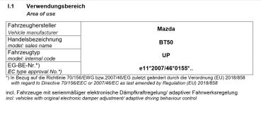 für Ranger bis 2019 TKE 2AB 4WD MAD Höherlegungsfedern Zusatzluftfeder Komfort VA HA Set
