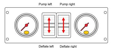 Preview: MAD Zusatzluftfeder Bedienteil am Sitz für Carthago Chic C-Line E-Line AL-KO 90mm