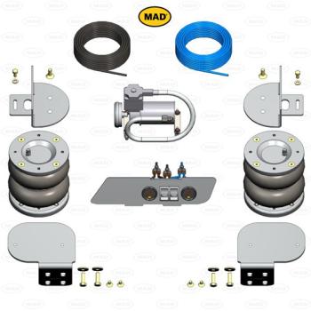 Wohnmobil auf Movano B MAD Zusatzluftfeder 8 Zoll + Kompressor Luftfederung HA