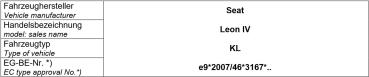 für Seat Leon IV KL inkl. FR Cupra mit Tieferlegung MAD Zusatzluftfeder Polybalg NR-197176