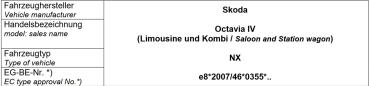 für Skoda Octavia IV NX inkl. RS mit Tieferlegung MAD Zusatzluftfeder Polybalg NR-197176