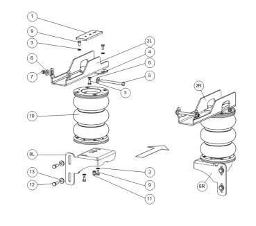 für Sprinter 907 Allrad 4x4 MAD Zusatzluftfeder Luftfederung Basis NR-197564-B