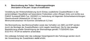 für Kia Sorento III UM MAD Zusatzluftfedern Polybalg Luftfederung Hinterachse NR-377056