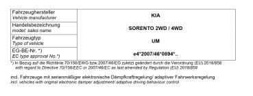 für Kia Sorento III UM MAD Zusatzluftfedern Polybalg Luftfederung Hinterachse NR-377056