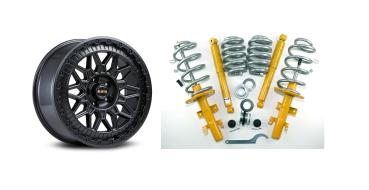 Koni Eibach Gewinde Höherlegungsfahrwerk Fondmetal Bluster 17 Zoll Felgen für T5 T6 T6.1 schwarz