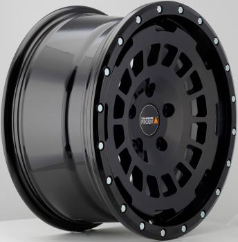 Twin Monotube AT1 8x17 ET33 Felge für Opel Zafira Life mit Anfahrschutzring schwarz HA