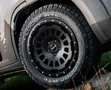 Loder 255/55 R18 Twin Monotube AT1 Felge in terra für Jumper 5x130 Komplettrad