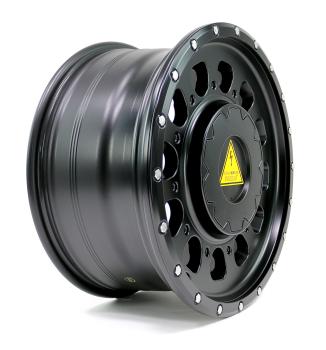 Twin Monotube AT3 Felge mit Full Cover Cap für TGE SY 18 Zoll schwarz mit Anfahrschutzring
