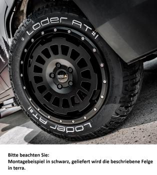 Loder 255/55 R18 Twin Monotube AT1 Felge in terra für Jumper 5x130 Komplettrad