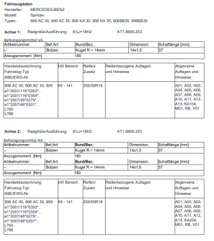 Twin Monotube AT1 Monobloc Felgen Satz für Crafter I 2E 2F 18 Zoll Allterrain 8.5x18