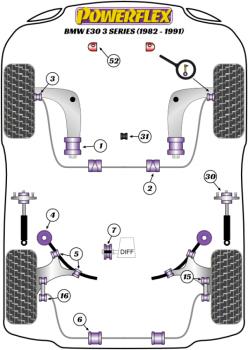 52- PU Puffer Kühlerhalterung BMW E30 inkl. M3 8mm Versatz nach vorne PFF5-4652