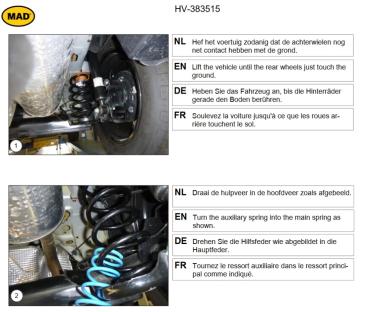 Ford Fiesta VII JHH MAD Zusatzfedern HA Verstärkung der Serienfeder HV-383515