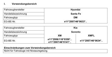 Santa Fé DM MAD Zusatzfedern Verstärkung Serienfeder Höherlegung HA HV-494055