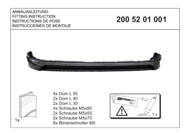 Irmscher Bodykit S Frontspoilerlippe Dachspoiler für Transit und Tourneo Custom