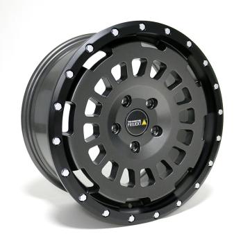 Preview: 4x Allterrain Felge 8,5x18 MAN TGE SY SZ stone mit Anfahrschutzring Offroad 18 Zoll AT1 HD Twin-Monotube Projekt