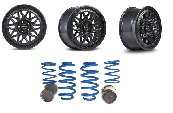 Ducato Maxi Offroad Set -350kg Bluster Felge schwarz MAD Höherlegungsfedern Zusatzfeder