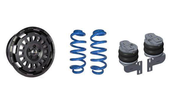 Offroad Set Basis für MAN TGE MAD Höherlegungsfedern Zusatzluftfedern + Monobloc Felgen 8.5x18