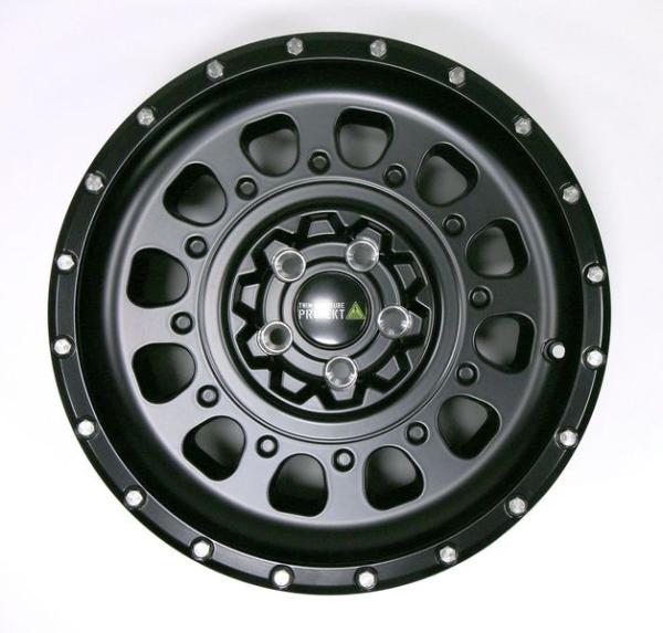 Twin Monotube AT3 Felgen Satz für Crafter SY 8,5x18 18 Zoll schwarz mit Anfahrschutzring